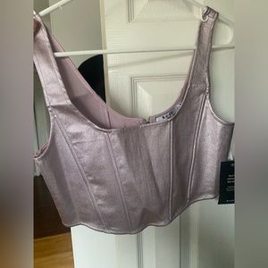 Metallic crop bustier